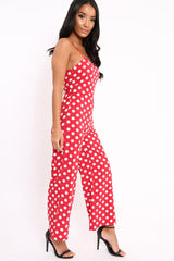 Red Polka Dot Jumpsuit - Witney-Jumpsuits