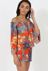 Red Print Co-Ord Set - Hilda-Co-ords