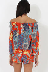 Red Print Co-Ord Set - Hilda-Co-ords