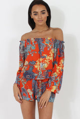 Red Print Co-Ord Set - Hilda-Co-ords