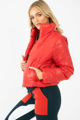 Red Puffer Coat - Alyssa-Coats