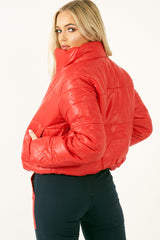 Red Puffer Coat - Alyssa-Coats