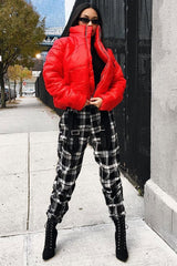 Red Puffer Coat - Alyssa-Coats
