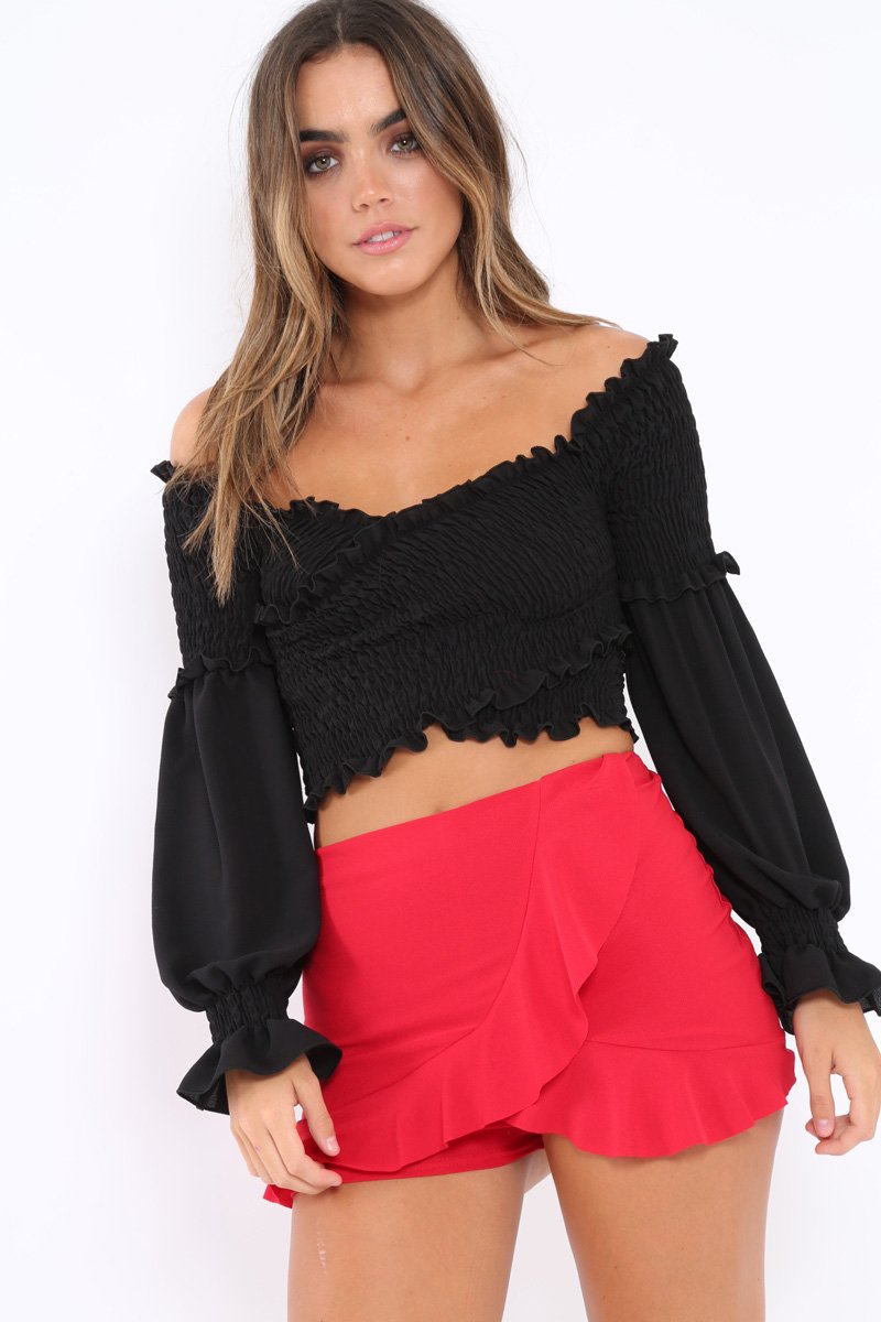 Red Ruffle Skort - Becci-Skorts