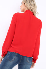 Red Ruffled Blouse - Corda-Tops
