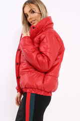 Red Shiny Puffer Coat - Penny-Coats