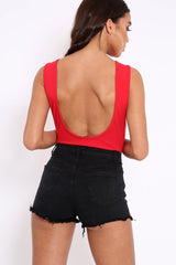 Red Side Boob Bodysuit - Adrionna-Bodysuits