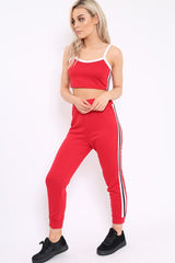 Red Side Sportswear Stripe Loungewear Set - Tiffie-Loungewear