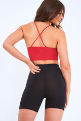 Red Slinky Plunge Bralet - Bobbi-Crop Tops