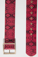 Red Snake Print Wide Belt - Nayelie-Belts