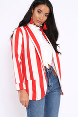 Red Stripe Blazer - Rockie-Jackets