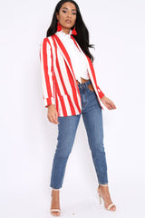 Red Stripe Blazer - Rockie-Jackets