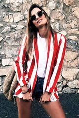 Red Stripe Blazer - Rockie-Jackets