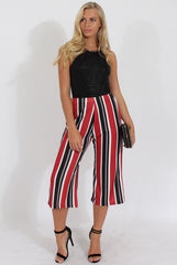 Red Stripe Culotte - Margo-Trousers