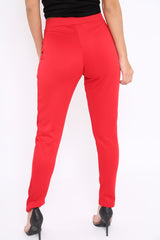 Red Tapered Leg Trousers - Rennie-Trousers