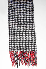 Red Tartan Fringe Trim Scarf - Elycia-Accessories