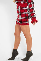 Red Tartan Knit Mini Skirt - Chantelle-Skirts