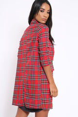 Red Tartan Long Blazer - Kerrie-Jackets