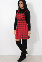 Red Tartan Pinafore-Tarzo-Dresses
