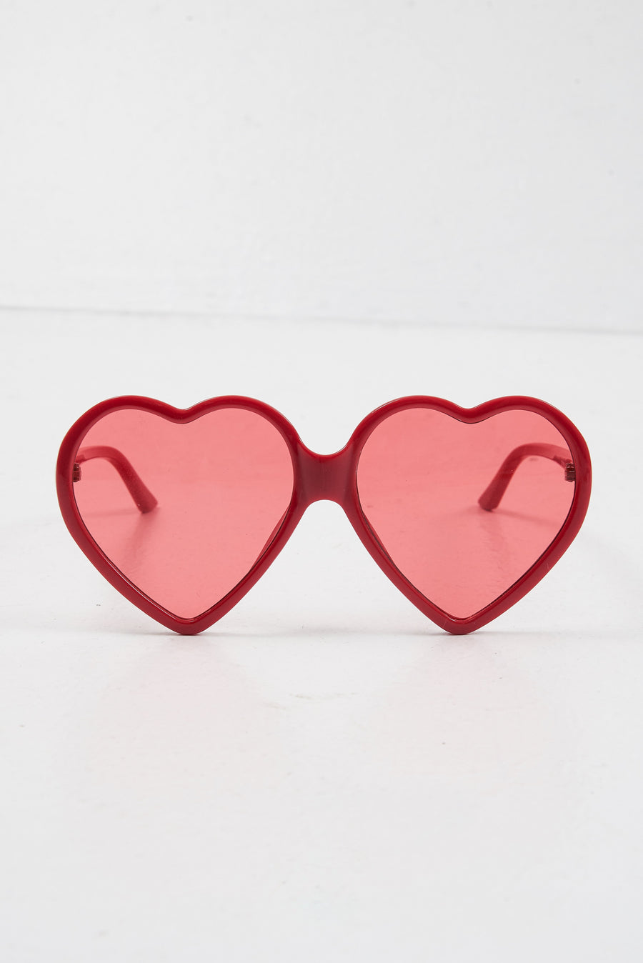 Red Tinted Lens Heart Shape Sunglasses - Elleah-Sunglasses