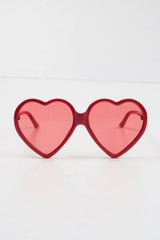 Red Tinted Lens Heart Shape Sunglasses - Elleah-Sunglasses