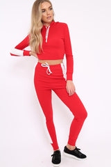 Red Tracksuit with White Stripe - Sascha-Co-ords