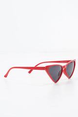 Red Triangle Slim Cat Eye Sunglasses - Zeina-Sunglasses