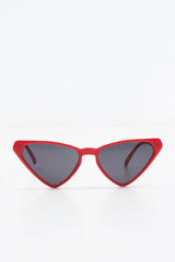 Red Triangle Slim Cat Eye Sunglasses - Zeina-Sunglasses