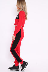 Red Vogue Slogan Tracksuit - Neyla-Co-ords