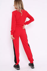 Red Vogue Slogan Tracksuit - Neyla-Co-ords