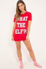 Red What the Elf Christmas T-shirt - Ellie-T-shirt