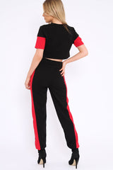Red White and Black Colour Block Co-ord - Jacey-Co-ords