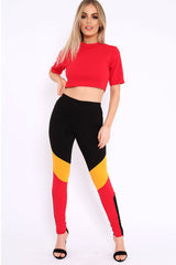 Red Yellow and Black Colour Block Co-ord - Jamie-Lee-Co-ords