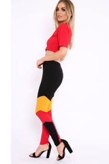 Red Yellow and Black Colour Block Co-ord - Jamie-Lee-Co-ords