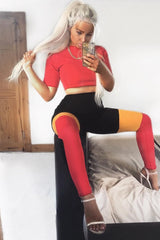 Red Yellow and Black Colour Block Co-ord - Jamie-Lee-Co-ords