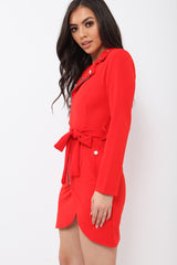 Red Zip Front Blazer - Isla-Jackets