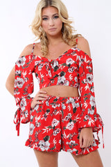 Red floral Shorts - Dahlia-Shorts