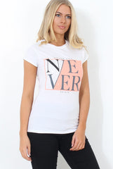 Remmi White Slogan Top-Tops