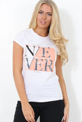 Remmi White Slogan Top-Tops