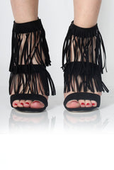 Black tassel heels best sale