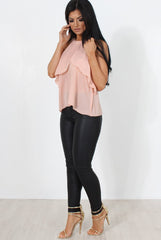 Riaa Nude High Neck Top-Tops