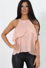 Riaa Nude High Neck Top-Tops
