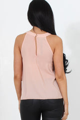 Riaa Nude High Neck Top-Tops