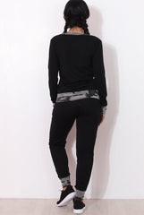 Rihan Black Camouflage Loungewear Set-Loungewear