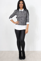 Rihan Black Panel Drooped Back Top-Tops