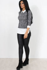 Rihan Black Panel Drooped Back Top-Tops