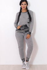 Rihan Light Grey Camouflage Loungewear Set-Loungewear