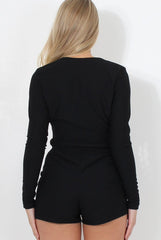Riley Black V Front Playsuit-Playsuits