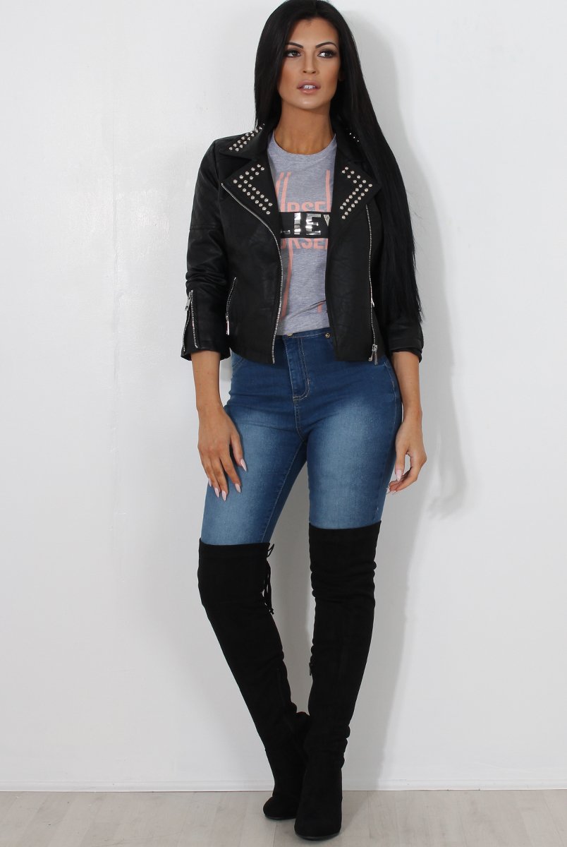 Riley Grey Believe Slogan Top-Tops