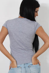 Rilley Grey Slogan Top-Tops